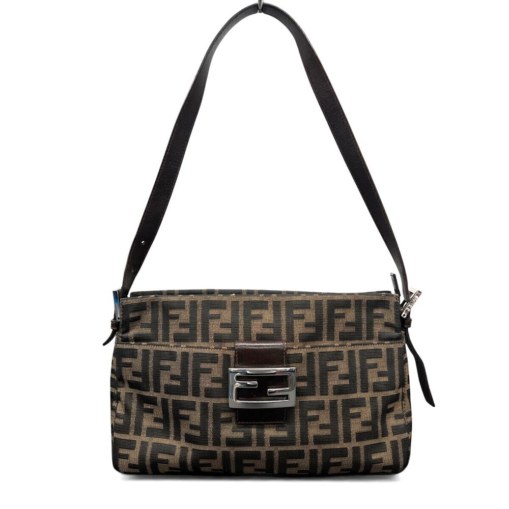 Fendi Canvas Bag Bucket Mamma Brown Shoulder Brown